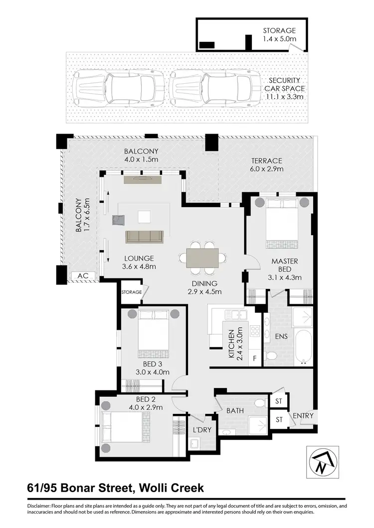 Floorplan of Homely apartment listing, 61/95 Bonar Street, Wolli Creek NSW 2205