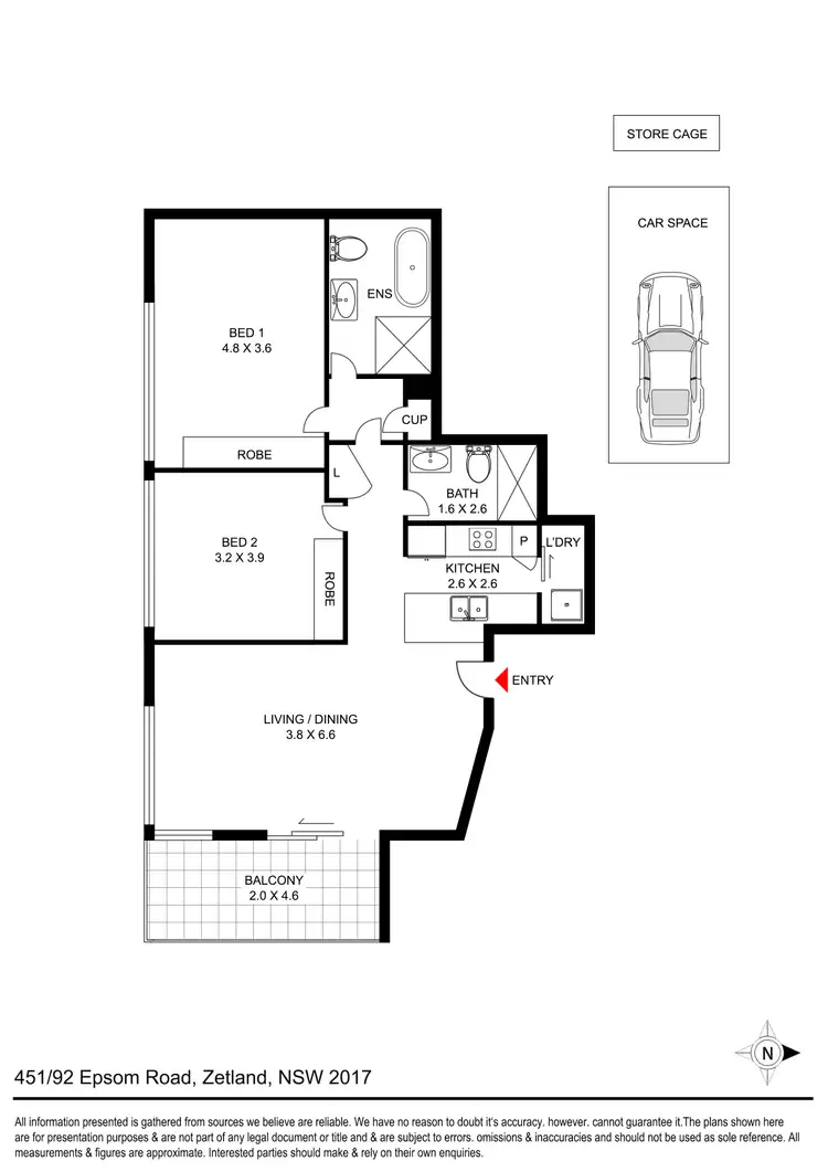 Floorplan of Homely apartment listing, 451/92 Epsom Road, Zetland NSW 2017