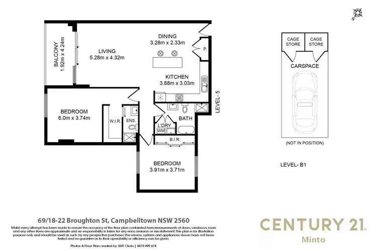 Floorplan of Homely unit listing, 69/18-22 Broughton Street, Campbelltown NSW 2560