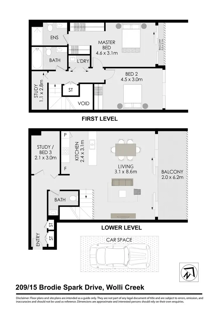 Floorplan of Homely apartment listing, 209/15 Brodie Spark Drive, Wolli Creek NSW 2205