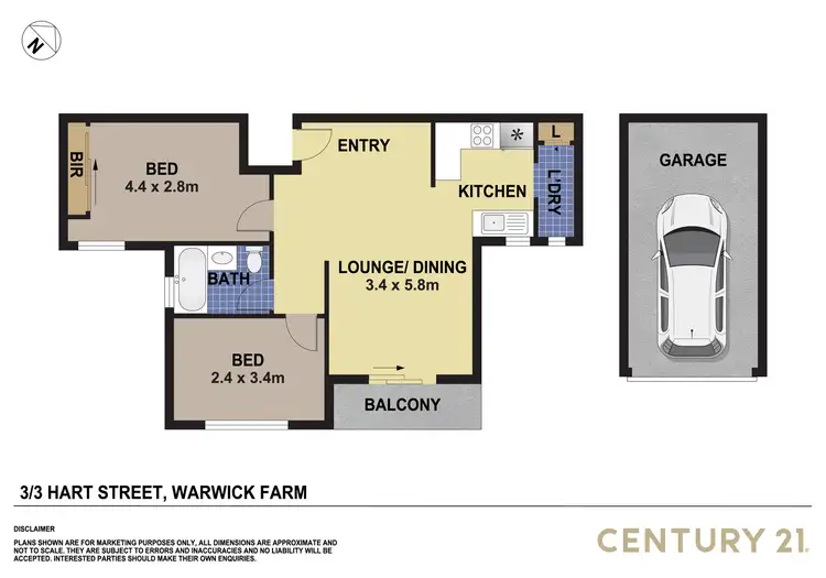 Floorplan of Homely apartment listing, 3/3 Hart Street, Warwick Farm NSW 2170
