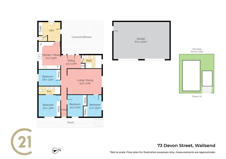 Floorplan of Homely house listing, 73 Devon Street, Wallsend NSW 2287