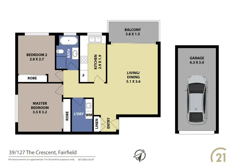 Floorplan of Homely unit listing, 39/127 The Crescent, Fairfield NSW 2165