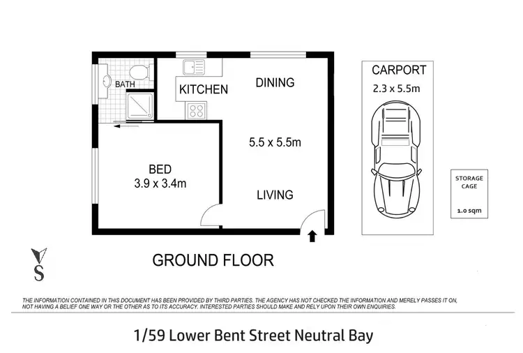Floorplan of Homely apartment listing, 1/59 Lower Bent Street, Neutral Bay NSW 2089
