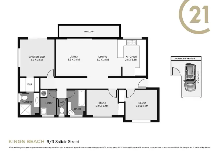 Floorplan of Homely unit listing, Unit 6 'Kingston Grange' 9 Saltair Street, Kings Beach QLD 4551