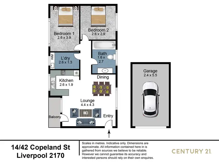 Floorplan of Homely unit listing, 14/42 Copeland Street, Liverpool NSW 2170