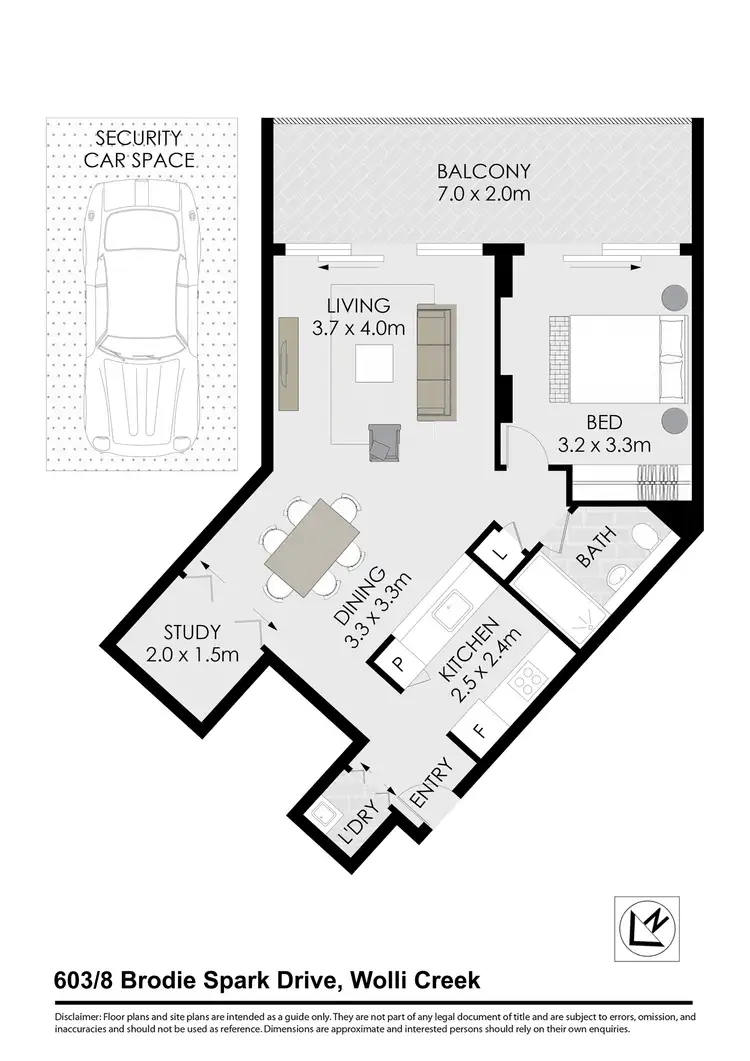 Floorplan of Homely apartment listing, 603/8 Brodie Spark Drive, Wolli Creek NSW 2205
