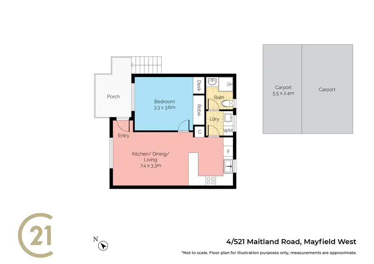 Floorplan of Homely unit listing, 4/521 Maitland Road, Mayfield West NSW 2304