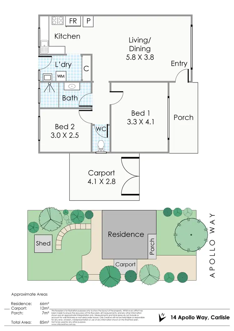 Floorplan of Homely house listing, 14 Apollo Way, Carlisle WA 6101