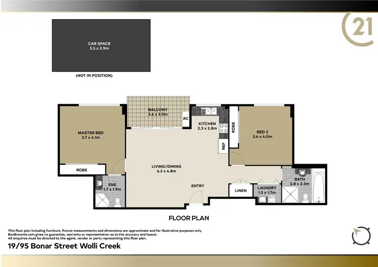 Floorplan of Homely apartment listing, 18/95 Bonar Street, Wolli Creek NSW 2205