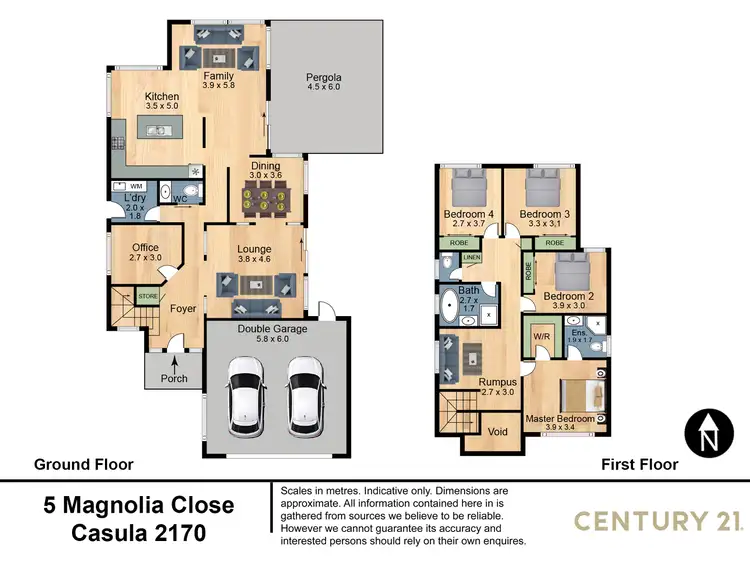 Floorplan of Homely house listing, 5 Magnolia Close, Casula NSW 2170