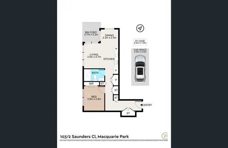 Floorplan of Homely apartment listing, A103/2 Saunders Close, Macquarie Park NSW 2113