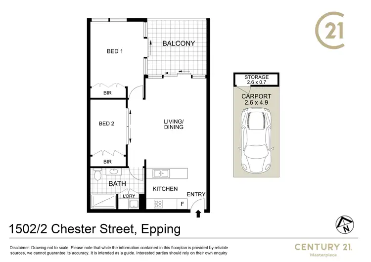 Floorplan of Homely apartment listing, 1502/2 Chester Street, Epping NSW 2121