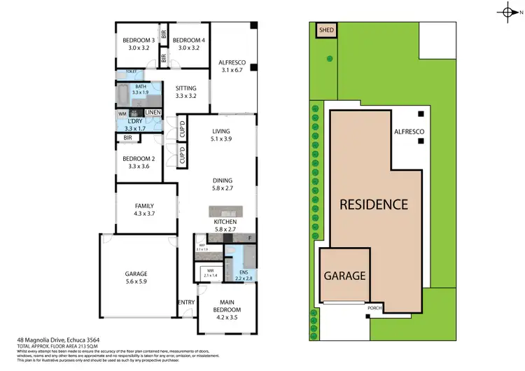 Floorplan of Homely house listing, 48 Magnolia Drive, Echuca VIC 3564