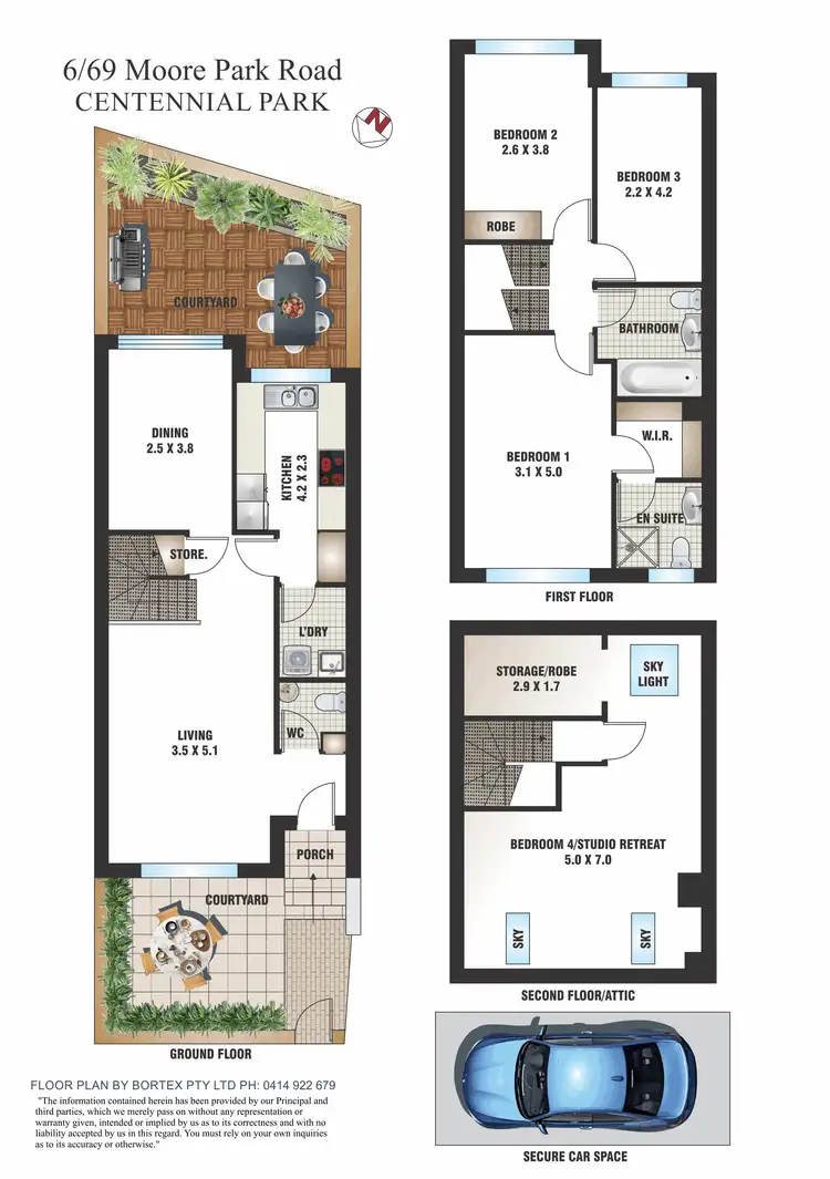 Floorplan of Homely townhouse listing, 6/69 Moore Park Road, Centennial Park NSW 2021