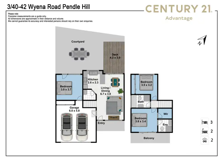 Floorplan of Homely townhouse listing, 3/40-42 Wyena Road, Pendle Hill NSW 2145