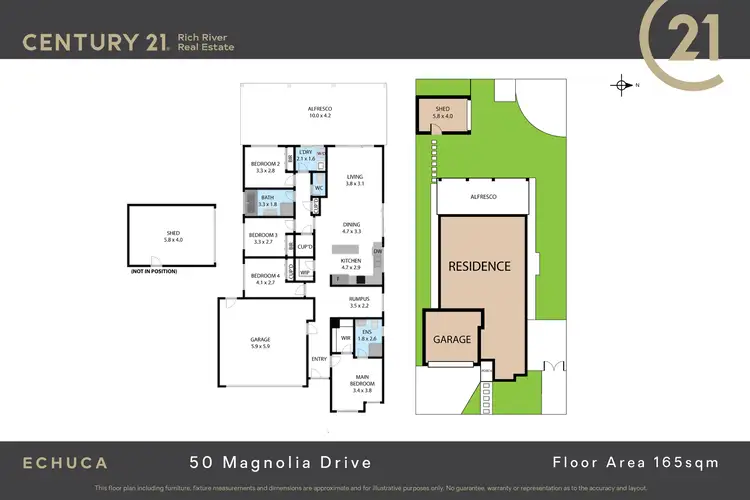 Floorplan of Homely house listing, 50 Magnolia Drive, Echuca VIC 3564