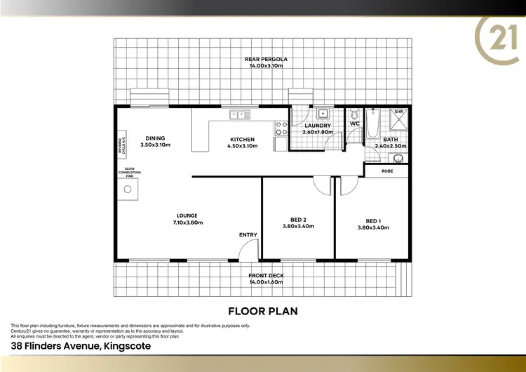 Floorplan of Homely house listing, 38 Flinders Avenue, Kingscote SA 5223
