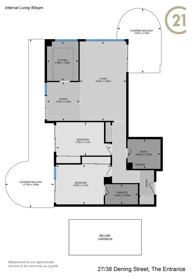 Floorplan of Homely unit listing, 27/38-44 Dening Street, The Entrance NSW 2261