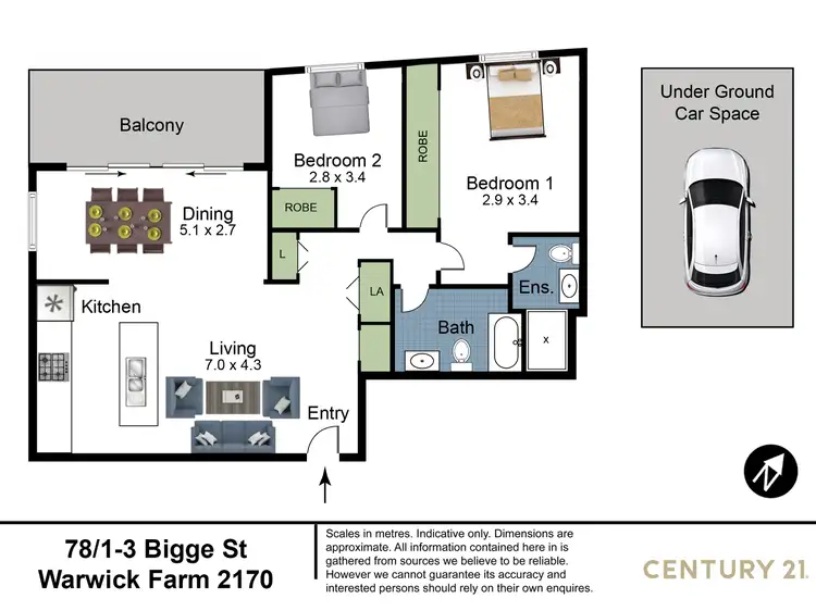 Floorplan of Homely apartment listing, 78/1-3 Bigge Street, Warwick Farm NSW 2170