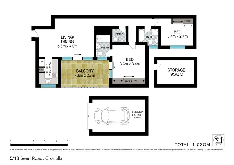 Floorplan of Homely unit listing, 5/13 - 17 Searl Road, Cronulla NSW 2230