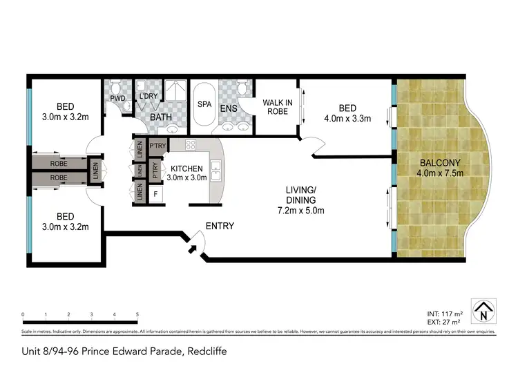 Floorplan of Homely unit listing, 8/94-98 Prince Edward Parade, Redcliffe QLD 4020