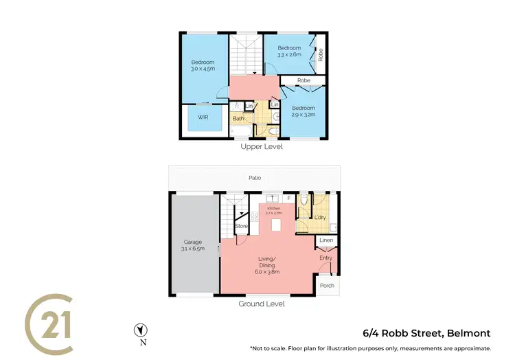 Floorplan of Homely townhouse listing, 6/4 Robb Street, Belmont NSW 2280