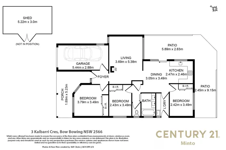 Floorplan of Homely house listing, 3 Kalbarri Crescent, Bow Bowing NSW 2566