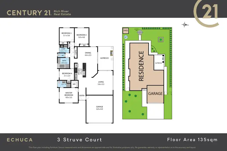 Floorplan of Homely house listing, 3 Struve Court, Echuca VIC 3564