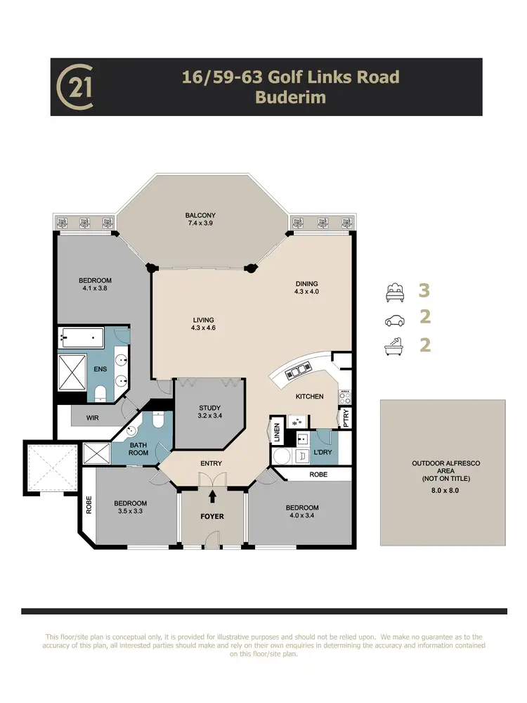 Floorplan of Homely unit listing, 16/59-63 Golf Links Road, Buderim QLD 4556