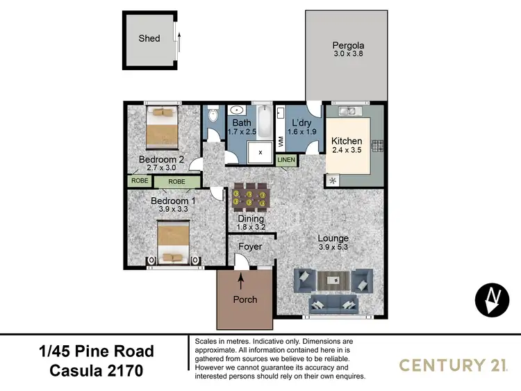 Floorplan of Homely townhouse listing, 1/45 Pine Road, Casula NSW 2170