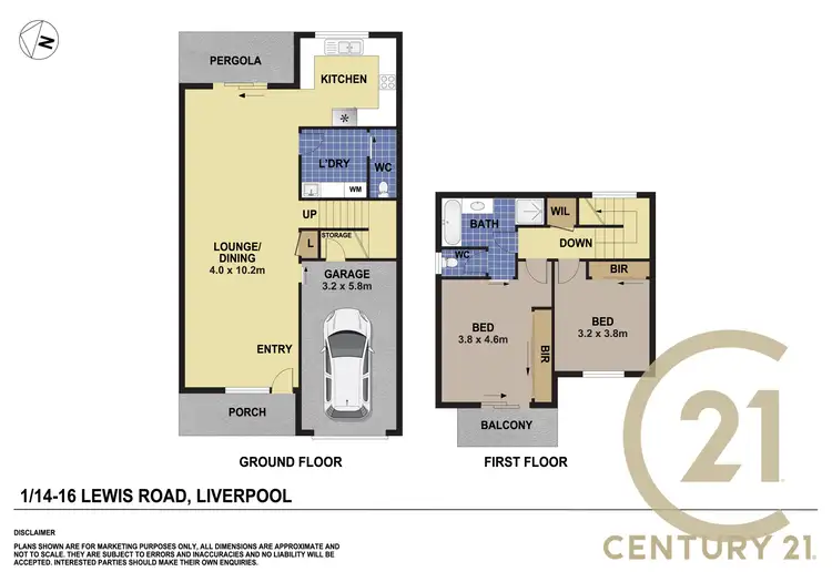 Floorplan of Homely townhouse listing, 1/14-16 Lewis Road, Liverpool NSW 2170
