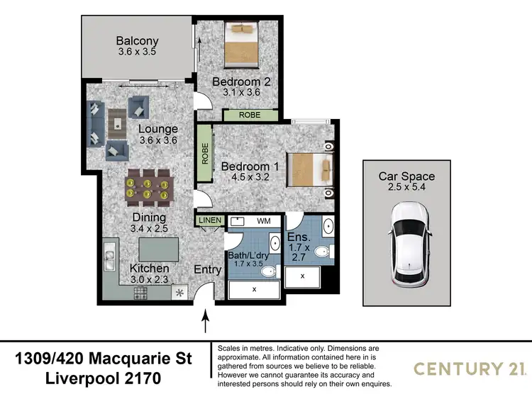 Floorplan of Homely apartment listing, 1309/420 Macquarie Street, Liverpool NSW 2170