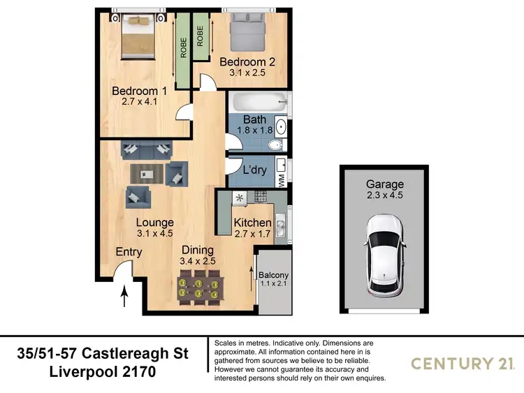 Floorplan of Homely unit listing, 35/51-57 Castlereagh Street, Liverpool NSW 2170