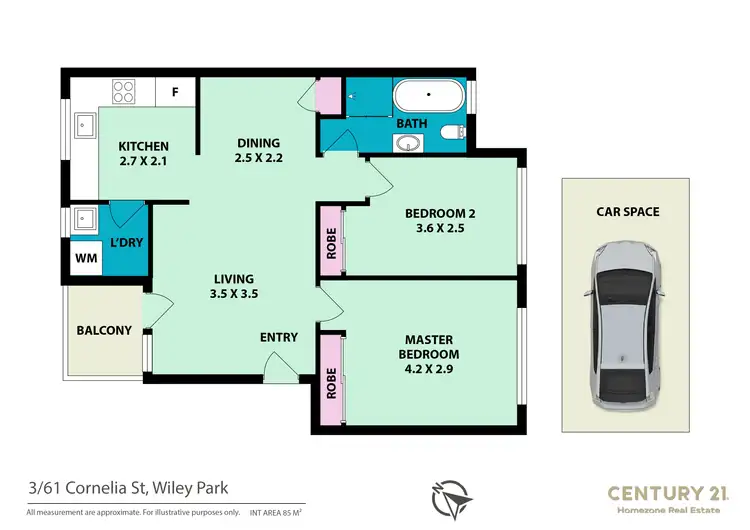 Floorplan of Homely unit listing, 3/61 Cornelia Street, Wiley Park NSW 2195