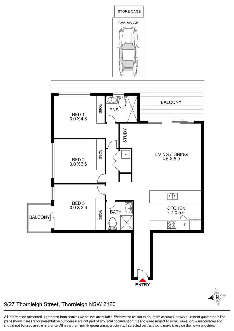 Floorplan of Homely apartment listing, 9/27 Thornleigh Street, Thornleigh NSW 2120