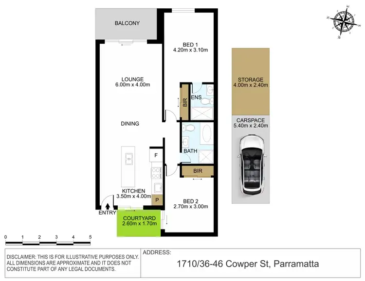 Floorplan of Homely apartment listing, 1710/36-46 Cowper Street, Parramatta NSW 2150