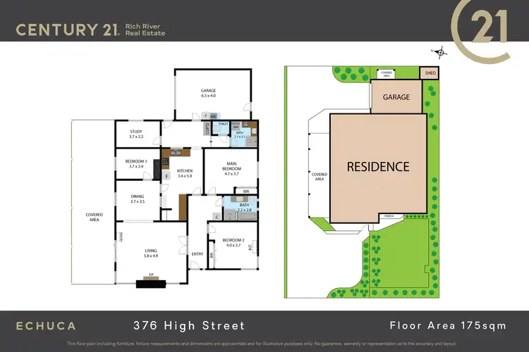 Floorplan of Homely house listing, 376 High Street, Echuca VIC 3564