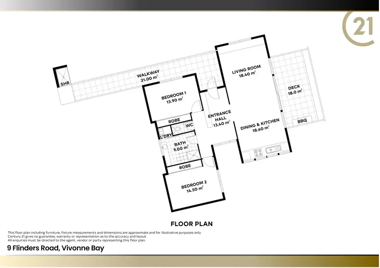 Floorplan of Homely house listing, 9 Flinders Road, Vivonne Bay SA 5223