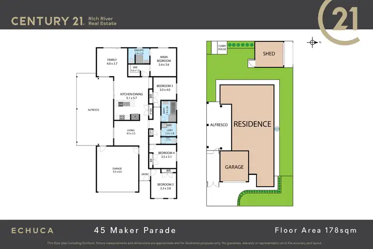 Floorplan of Homely house listing, 45 Maker Parade, Echuca VIC 3564