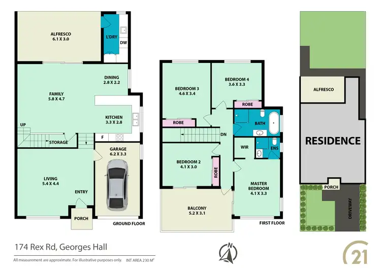Floorplan of Homely semi-detached listing, 174 Rex Road, Georges Hall NSW 2198