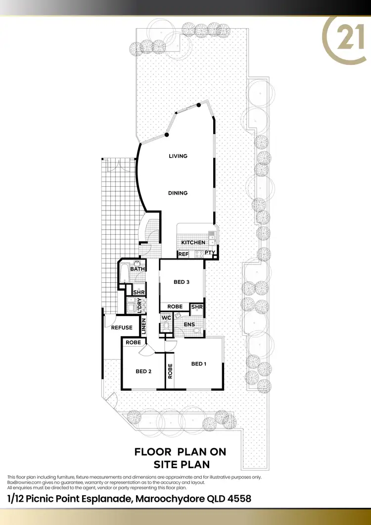 Floorplan of Homely unit listing, 1/12 Picnic Point Esplanade, Maroochydore QLD 4558