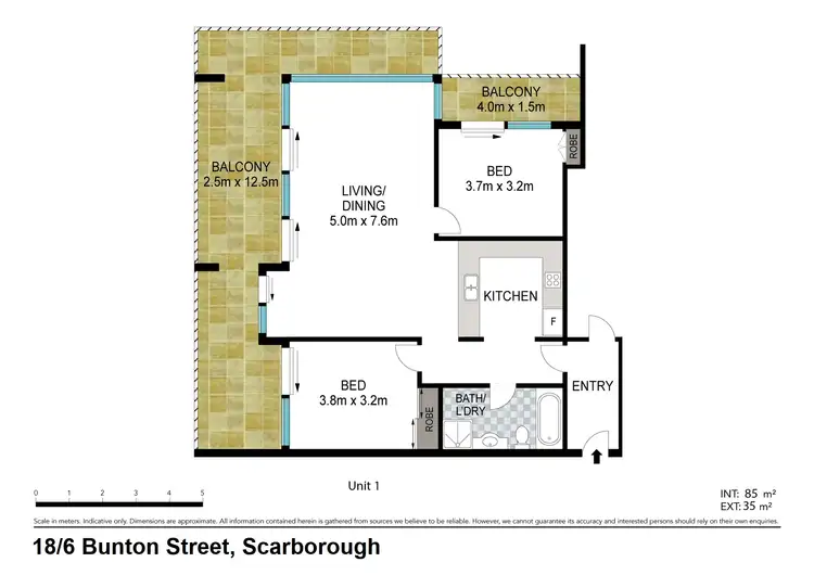 Floorplan of Homely unit listing, 18/6 Bunton Street, Scarborough QLD 4020