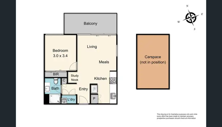 Floorplan of Homely apartment listing, 307/16 Lomandra Drive, Clayton South VIC 3169