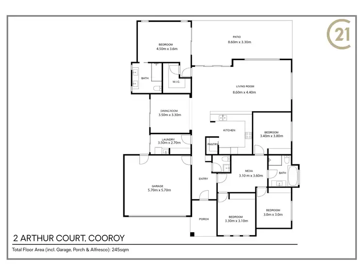 Floorplan of Homely house listing, 2 Arthur Court, Cooroy QLD 4563