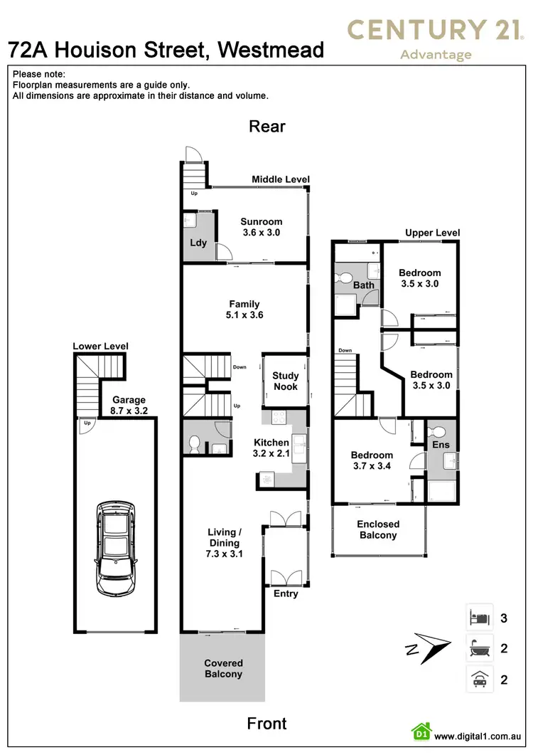 Floorplan of Homely semi-detached listing, 72A Houison Street, Westmead NSW 2145