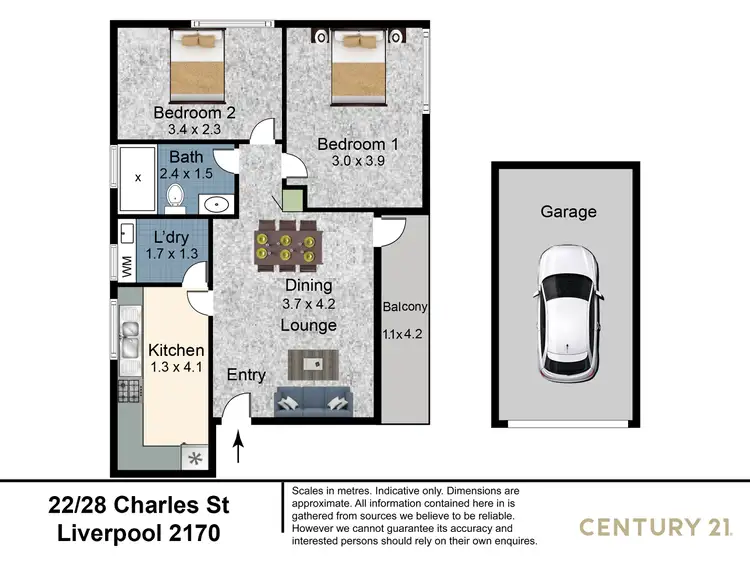 Floorplan of Homely apartment listing, 22/28 Charles Street, Liverpool NSW 2170