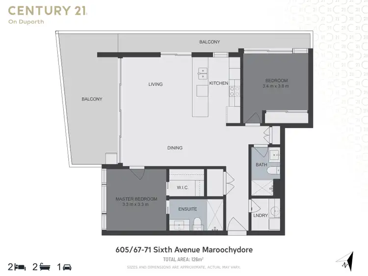 Floorplan of Homely unit listing, 605/67-71 Sixth Avenue, Maroochydore QLD 4558