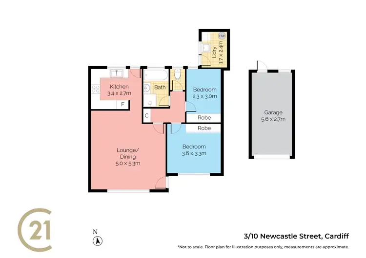 Floorplan of Homely villa listing, 3/10 Newcastle Street, Cardiff NSW 2285