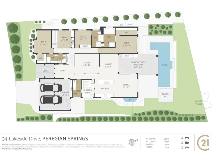 Floorplan of Homely house listing, 34 Lakeside Drive, Peregian Springs QLD 4573